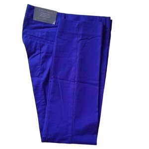 Cobalt Blue Slim Cropped Pants